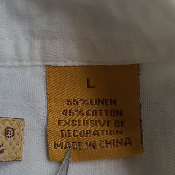 the Habanero Co sz L cotton linen shirt - Picture 10 of 11